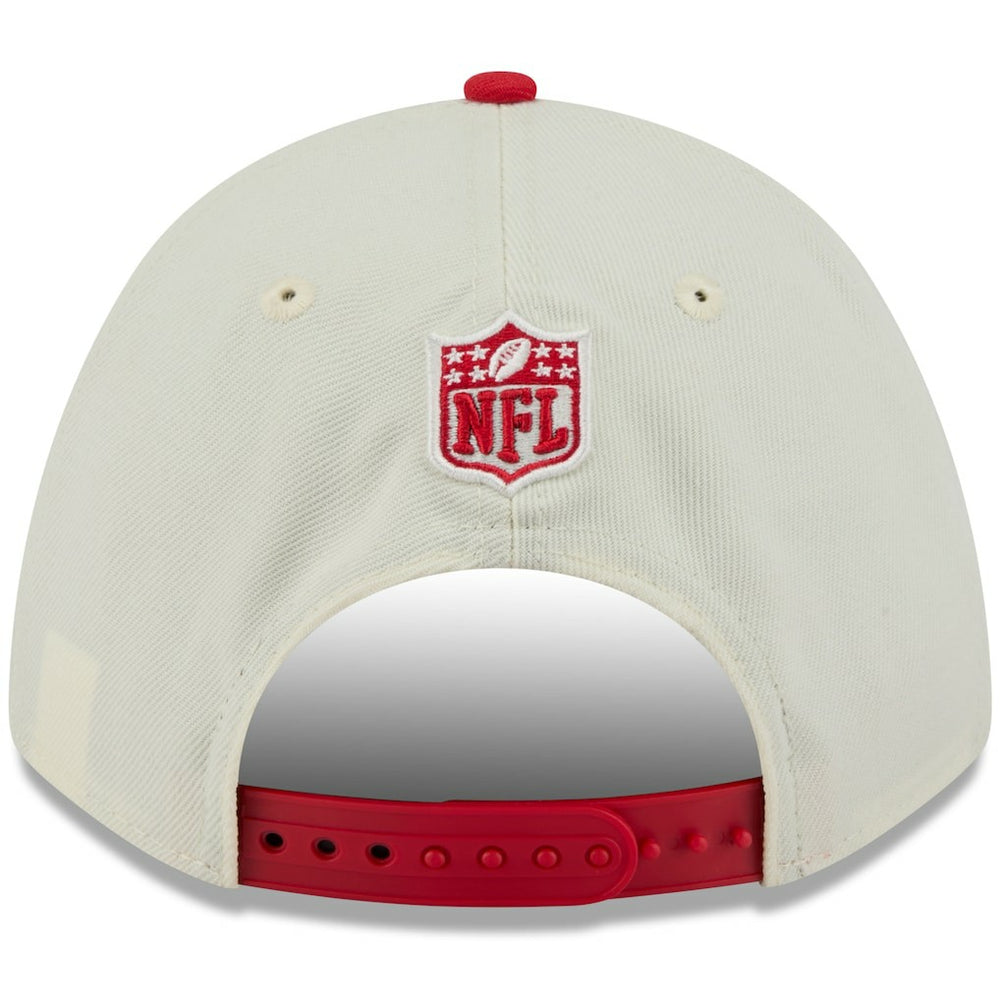 Kansas City Chiefs New Era 2025 NFL Draft 9FORTY A-Frame M-Crown Adjustable Hat - Cream/Red Hats