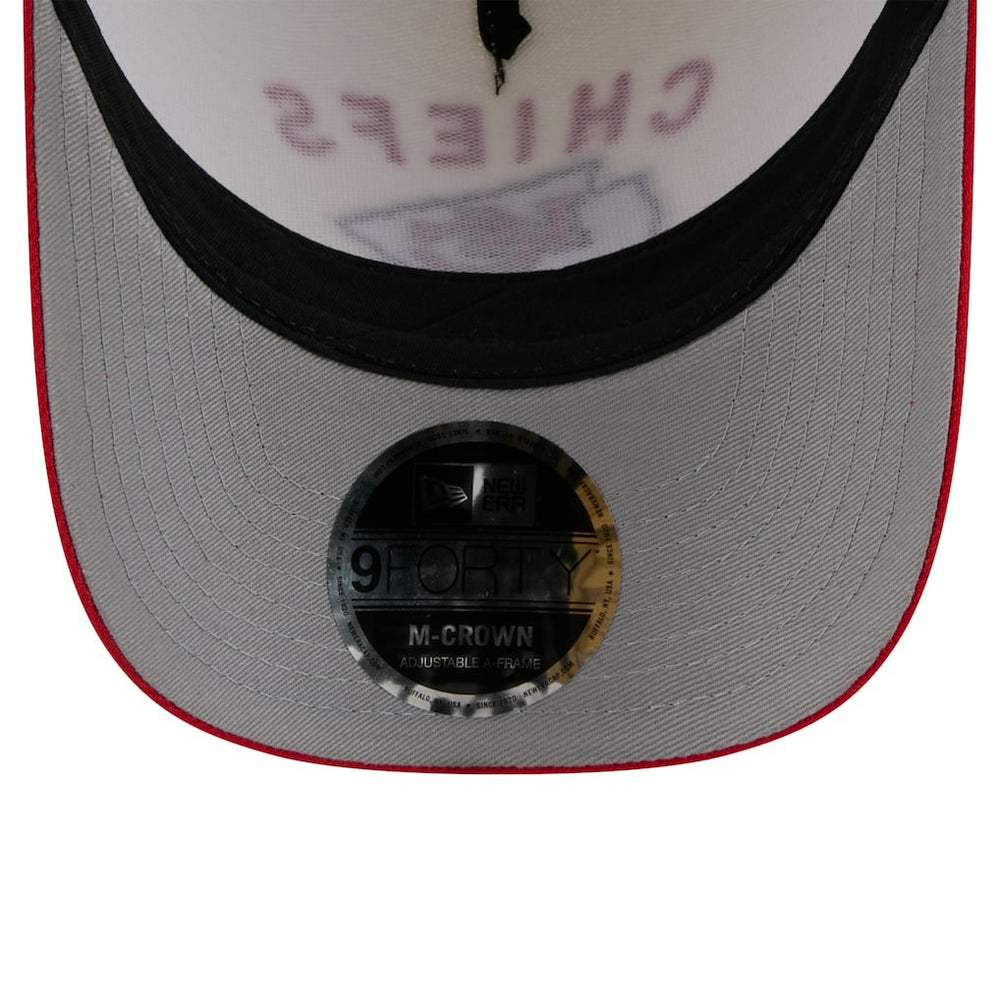 Kansas City Chiefs New Era 2025 NFL Draft 9FORTY A-Frame M-Crown Adjustable Hat - Cream/Red Hats