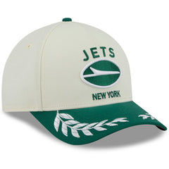 New York Jets New Era 2025 NFL Draft 9FORTY A-Frame M-Crown Adjustable Hat - Cream/Green Hats