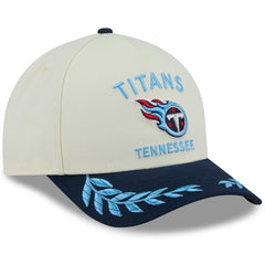 Tennessee Titans New Era 2025 NFL Draft 9FORTY A-Frame M-Crown Adjustable Hat - Cream/Navy Hats