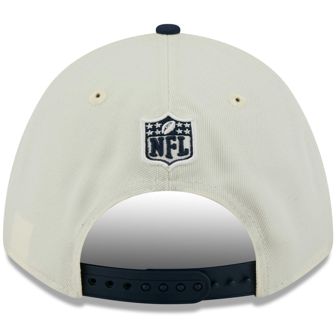 Tennessee Titans New Era 2025 NFL Draft 9FORTY A-Frame M-Crown Adjustable Hat - Cream/Navy Hats