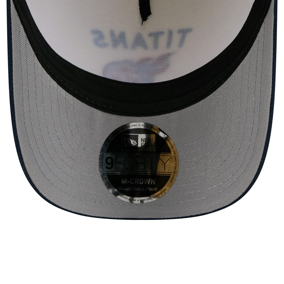 Tennessee Titans New Era 2025 NFL Draft 9FORTY A-Frame M-Crown Adjustable Hat - Cream/Navy Hats
