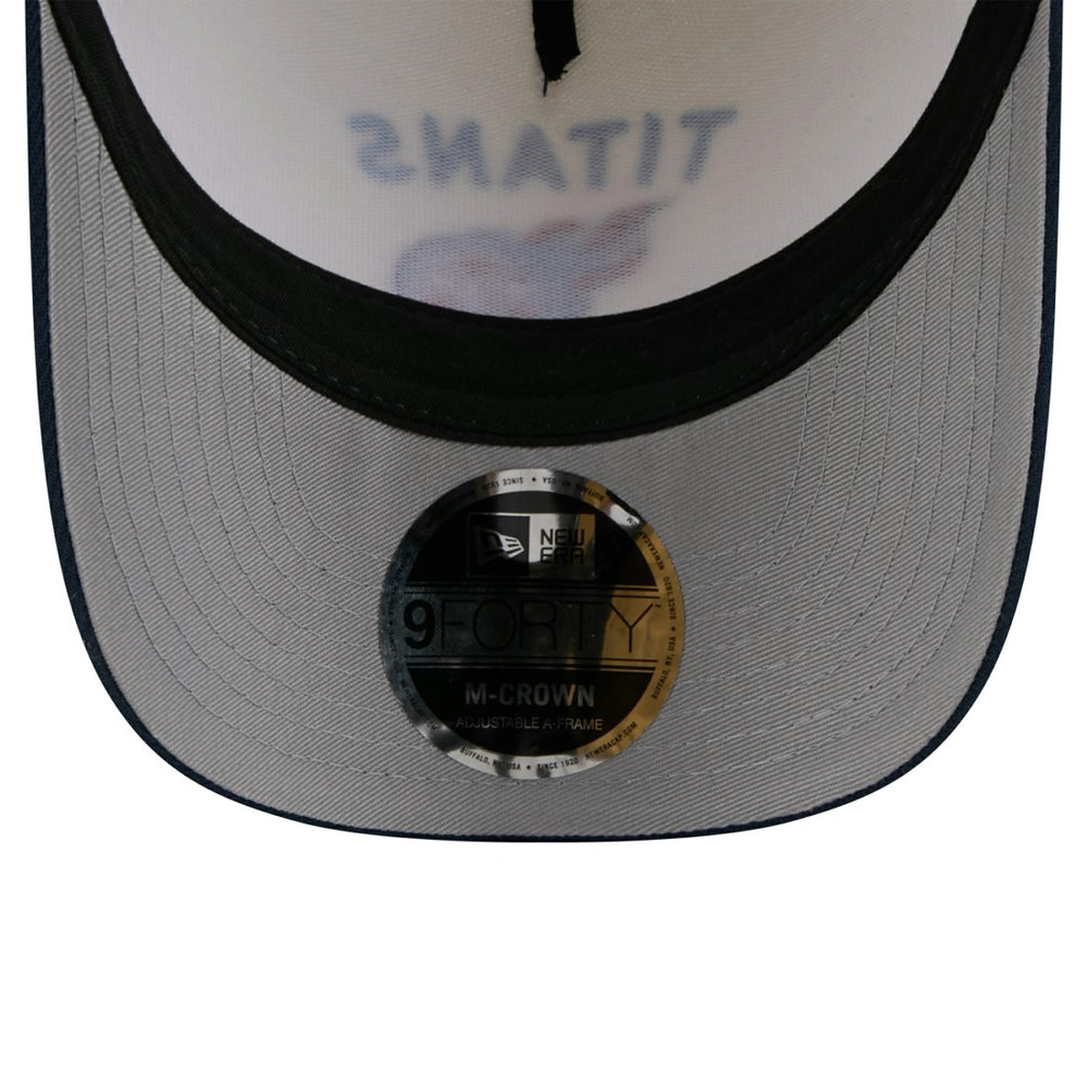 Tennessee Titans New Era 2025 NFL Draft 9FORTY A-Frame M-Crown Adjustable Hat - Cream/Navy Hats