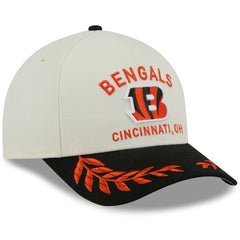 Cincinnati Bengals New Era 2025 NFL Draft 9FORTY A-Frame M-Crown Adjustable Hat - Cream/Black Hats