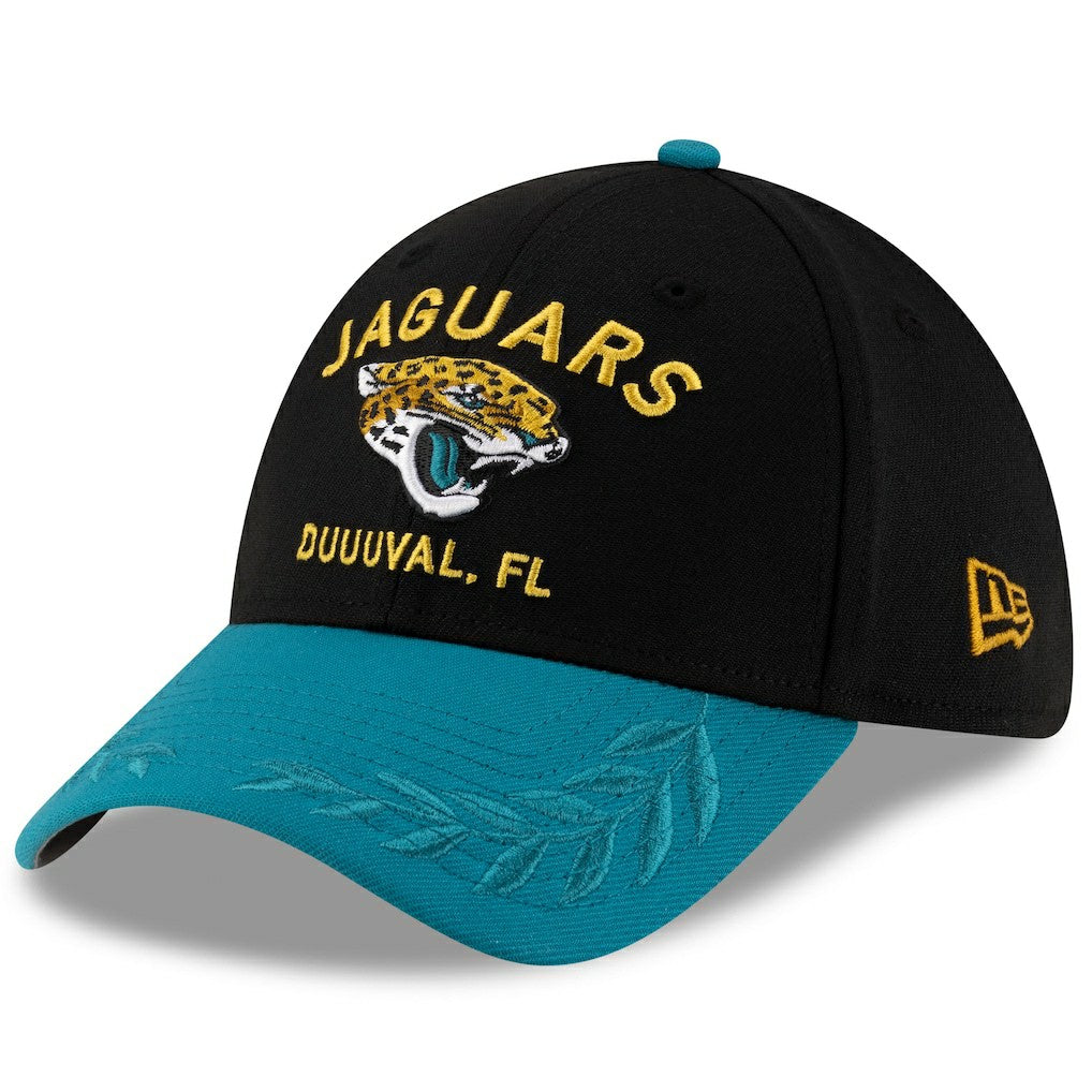 Jacksonville Jaguars New Era 2025 NFL Draft 39THIRTY Flex Hat - Black/Teal Hats