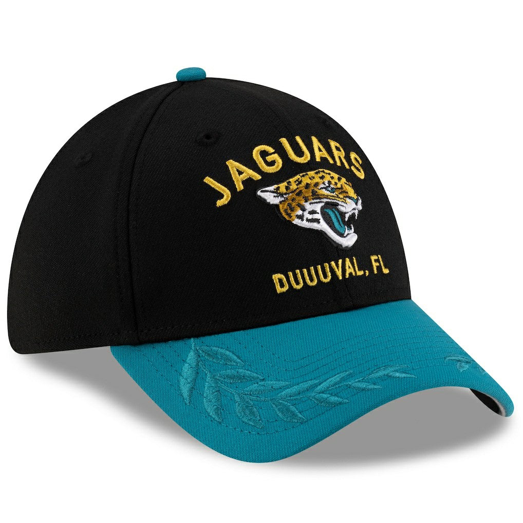 Jacksonville Jaguars New Era 2025 NFL Draft 39THIRTY Flex Hat - Black/Teal Hats