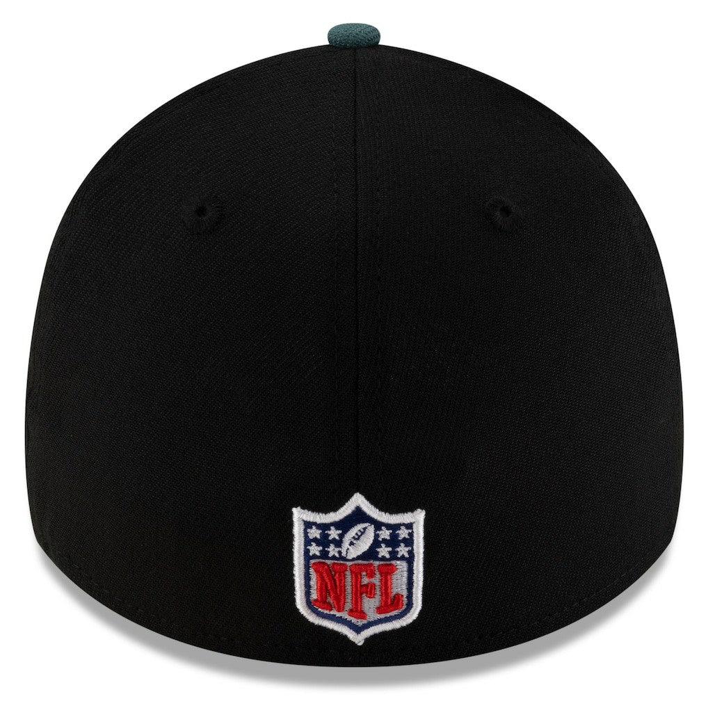 Philadelphia Eagles New Era 2025 NFL Draft 39THIRTY Flex Hat - Black/Midnight Green Hats