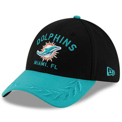 Miami Dolphins New Era 2025 NFL Draft 39THIRTY Flex Hat - Black/Aqua Hats