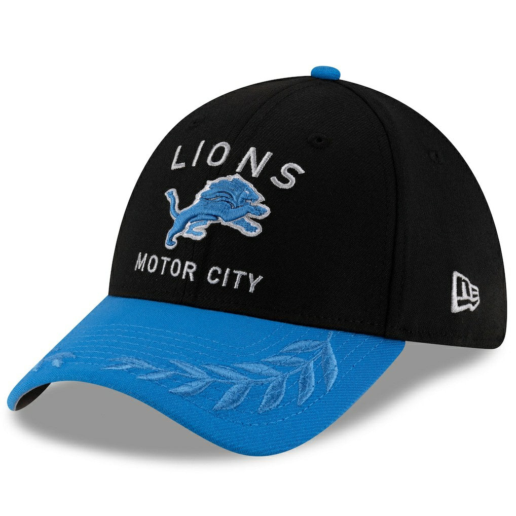 Detroit Lions New Era 2025 NFL Draft 39THIRTY Flex Hat - Black/Blue Hats