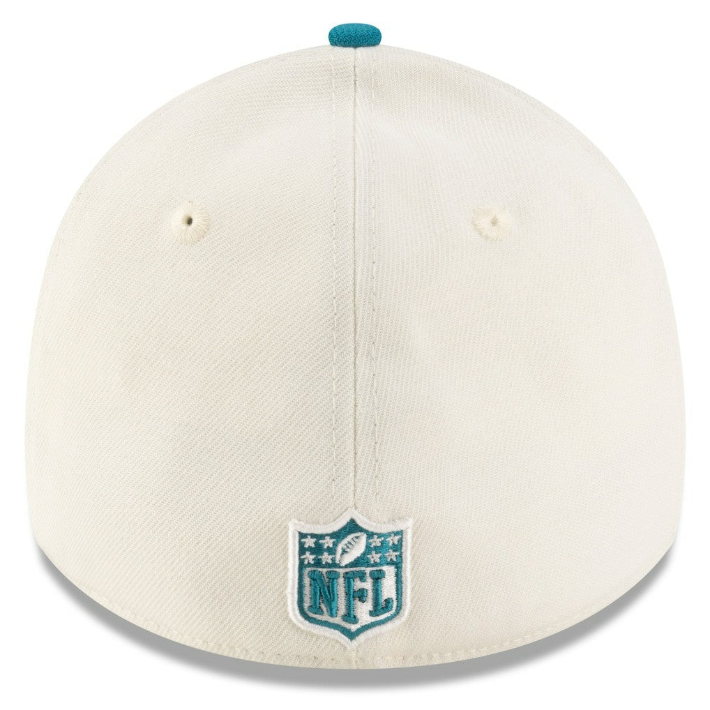 Jacksonville Jaguars New Era 2025 NFL Draft 39THIRTY Flex Hat - Cream/Teal Hats