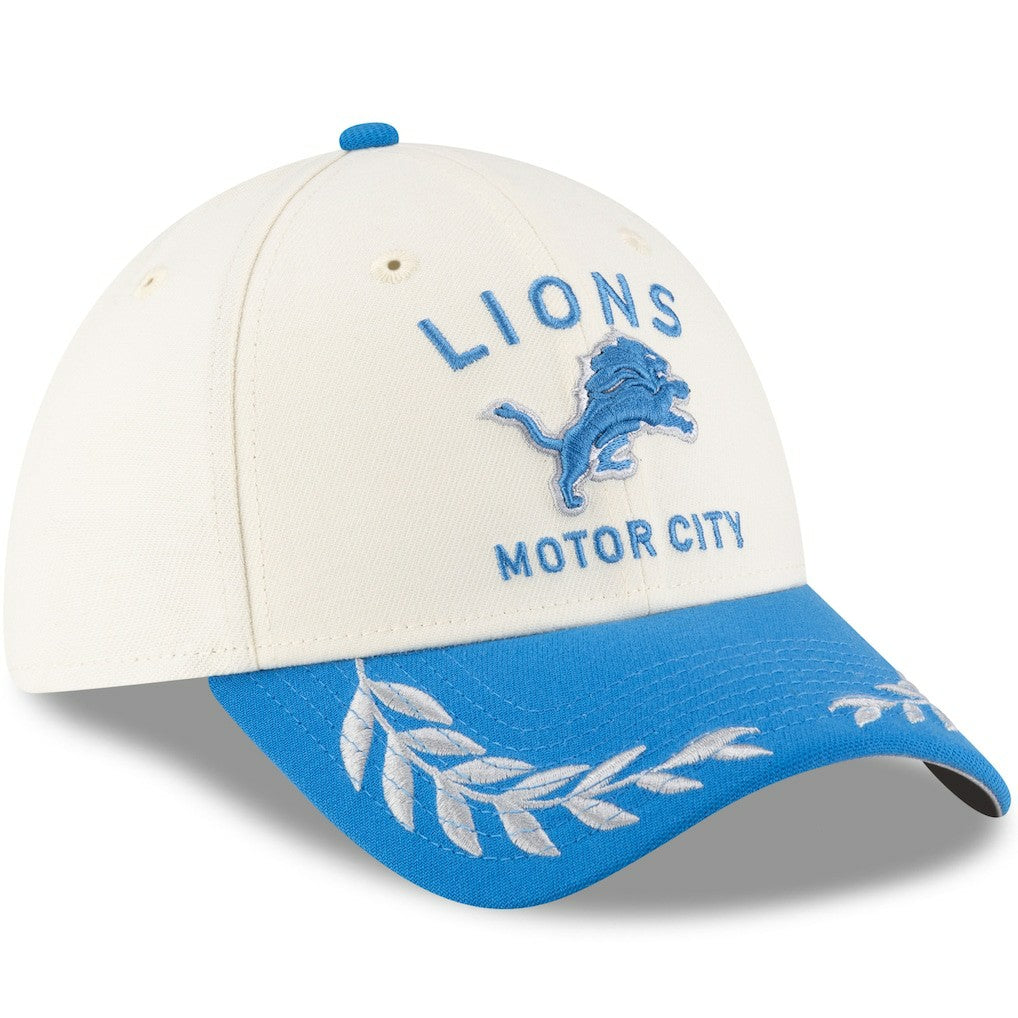Detroit Lions New Era 2025 NFL Draft 39THIRTY Flex Hat - Cream/Blue Hats