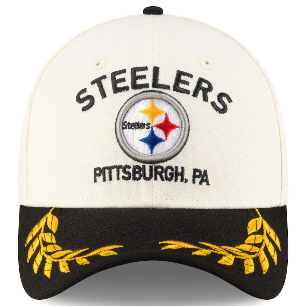 Pittsburgh Steelers New Era 2025 NFL Draft 39THIRTY Flex Hat - Cream/Black Hats