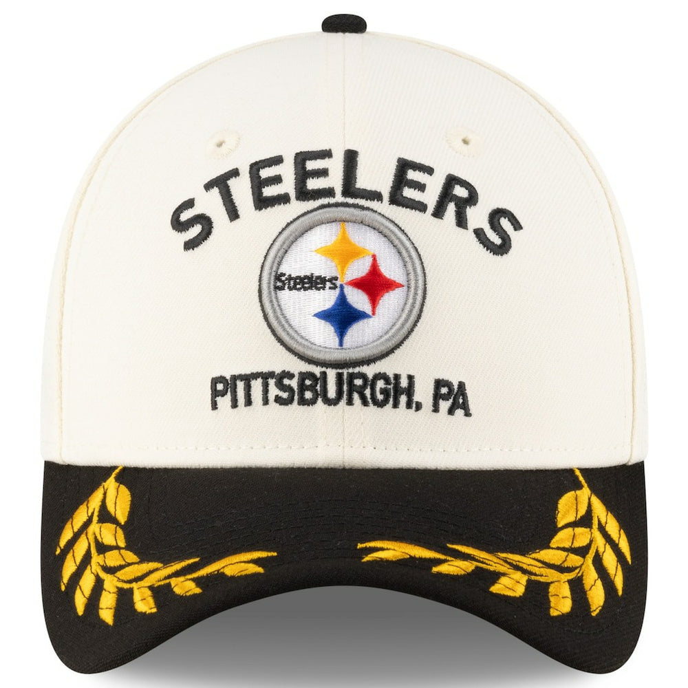 Pittsburgh Steelers New Era 2025 NFL Draft 39THIRTY Flex Hat - Cream/Black Hats