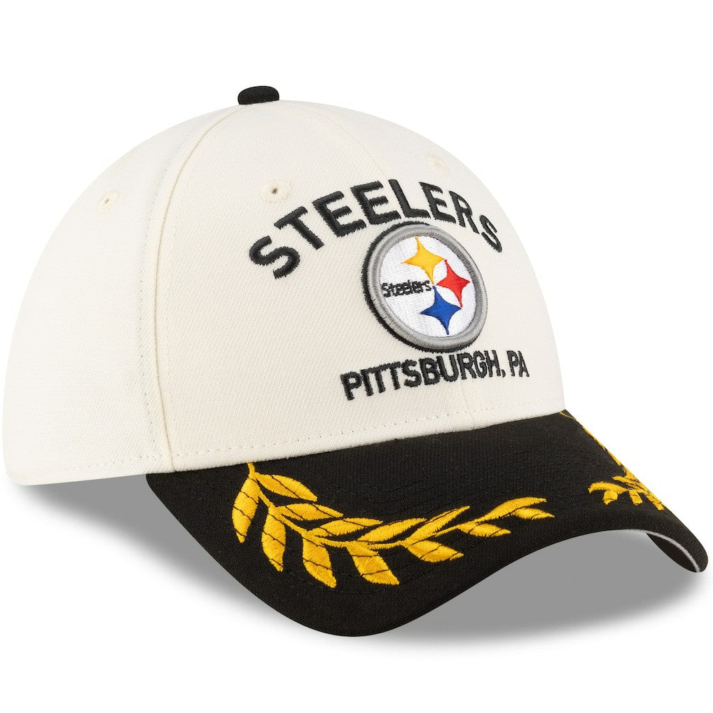 Pittsburgh Steelers New Era 2025 NFL Draft 39THIRTY Flex Hat - Cream/Black Hats