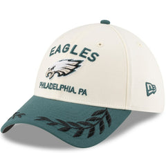 Philadelphia Eagles New Era 2025 NFL Draft 39THIRTY Flex Hat - Cream/Midnight Green Hats