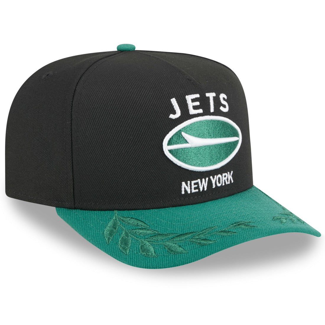 New York Jets New Era Youth 2025 NFL Draft A-Frame 9FIFTY Snapback Hat - Black/Green Hats