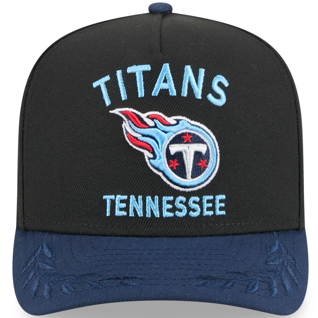 Tennessee Titans New Era Youth 2025 NFL Draft A-Frame 9FIFTY Snapback Hat - Black/Navy Hats