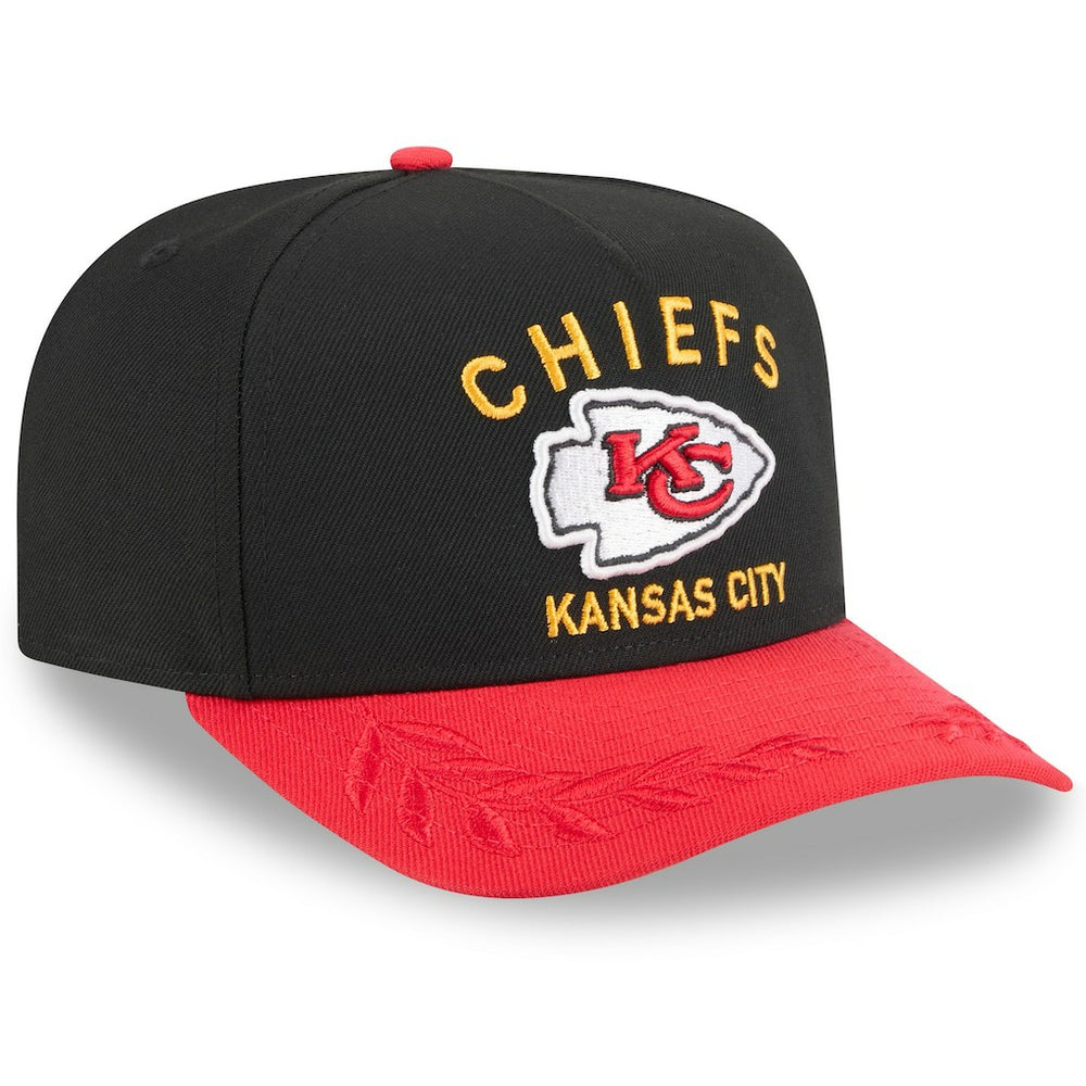Kansas City Chiefs New Era Youth 2025 NFL Draft A-Frame 9FIFTY Snapback Hat - Black/Red Hats