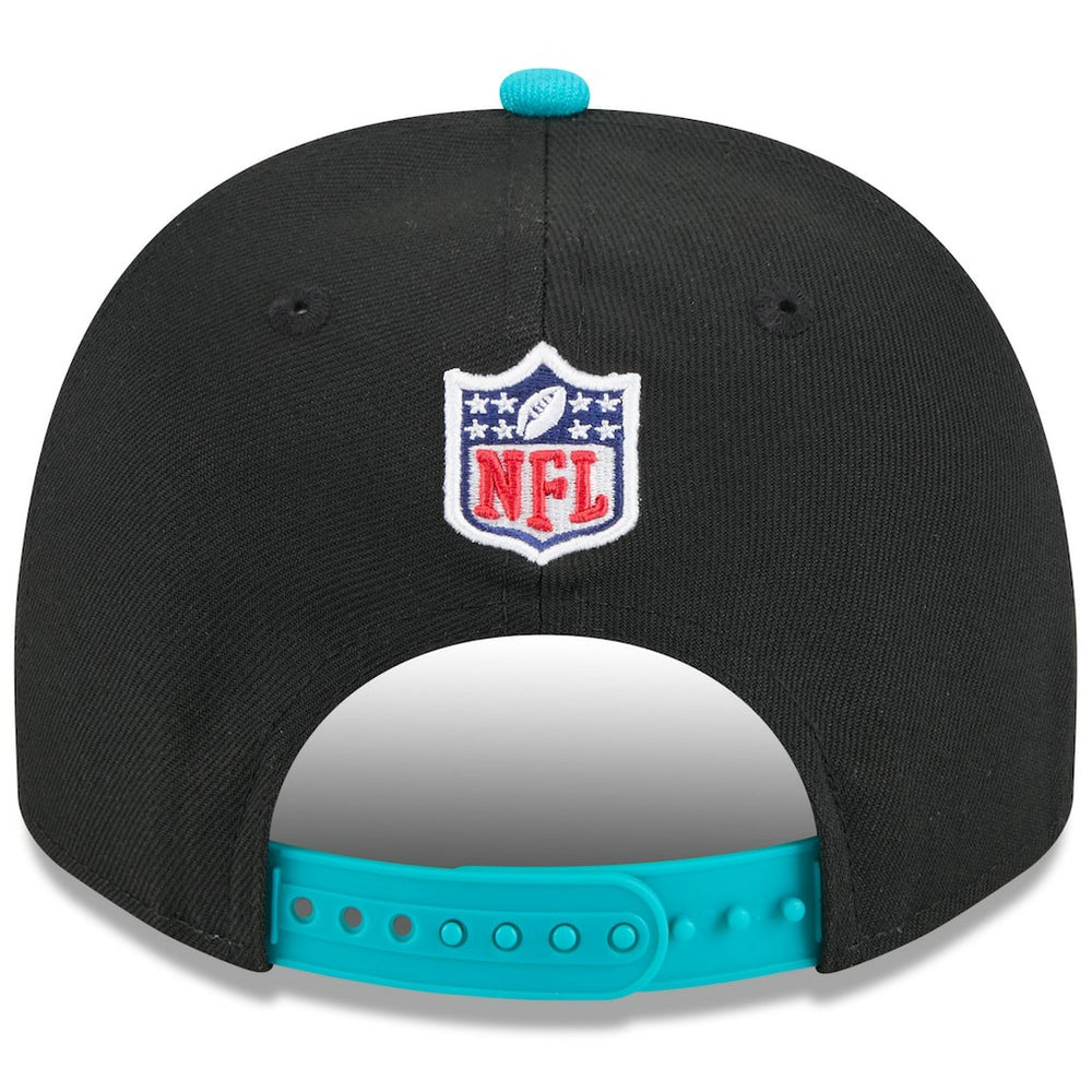 Miami Dolphins New Era Youth 2025 NFL Draft A-Frame 9FIFTY Snapback Hat - Black/Aqua Hats