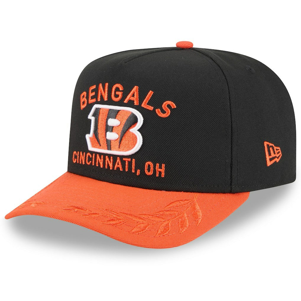 Cincinnati Bengals New Era Youth 2025 NFL Draft A-Frame 9FIFTY Snapback Hat - Black/Orange Hats