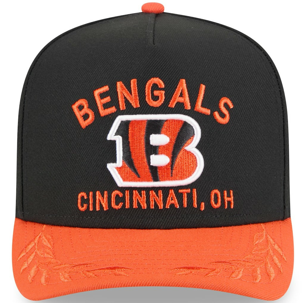 Cincinnati Bengals New Era Youth 2025 NFL Draft A-Frame 9FIFTY Snapback Hat - Black/Orange Hats