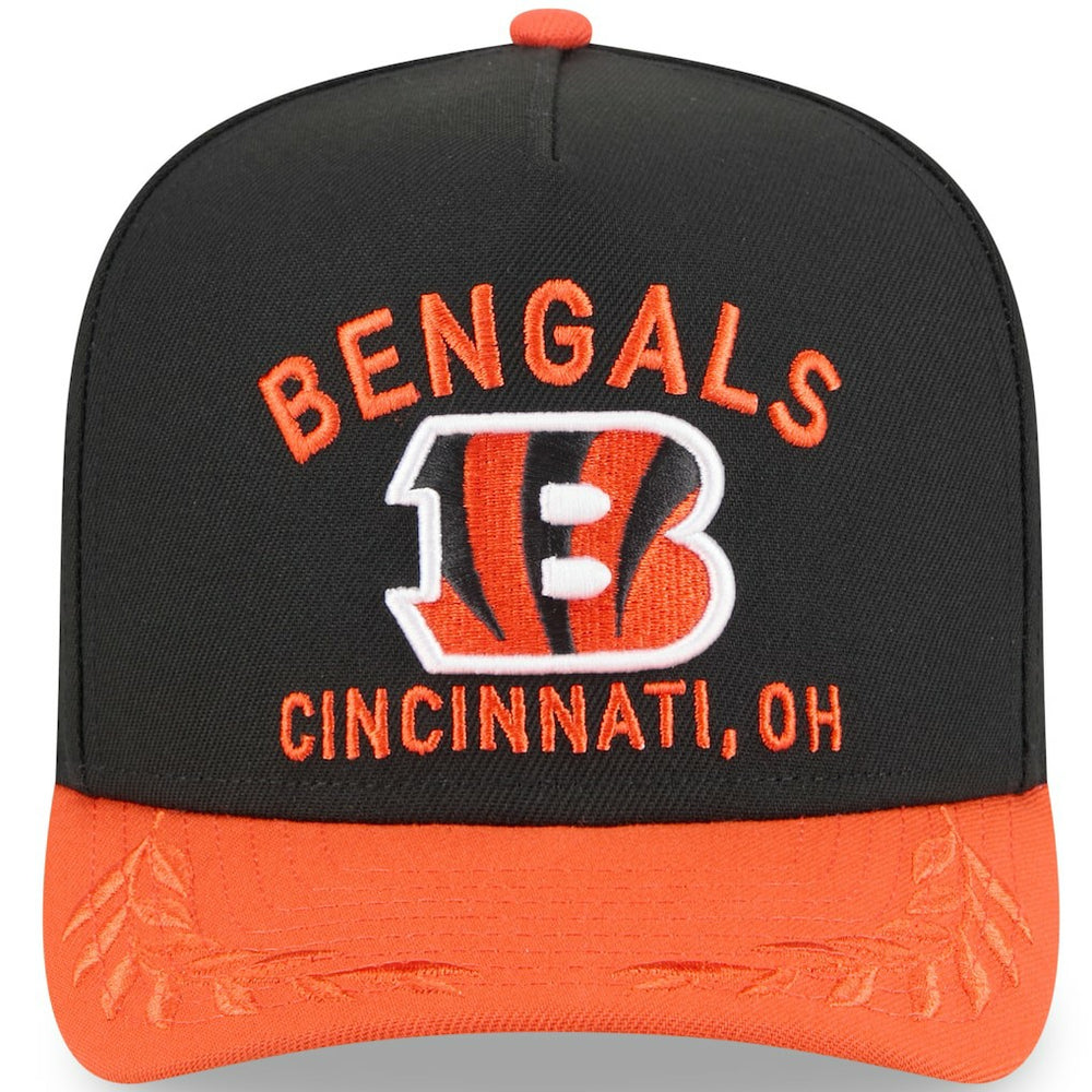 Cincinnati Bengals New Era Youth 2025 NFL Draft A-Frame 9FIFTY Snapback Hat - Black/Orange Hats