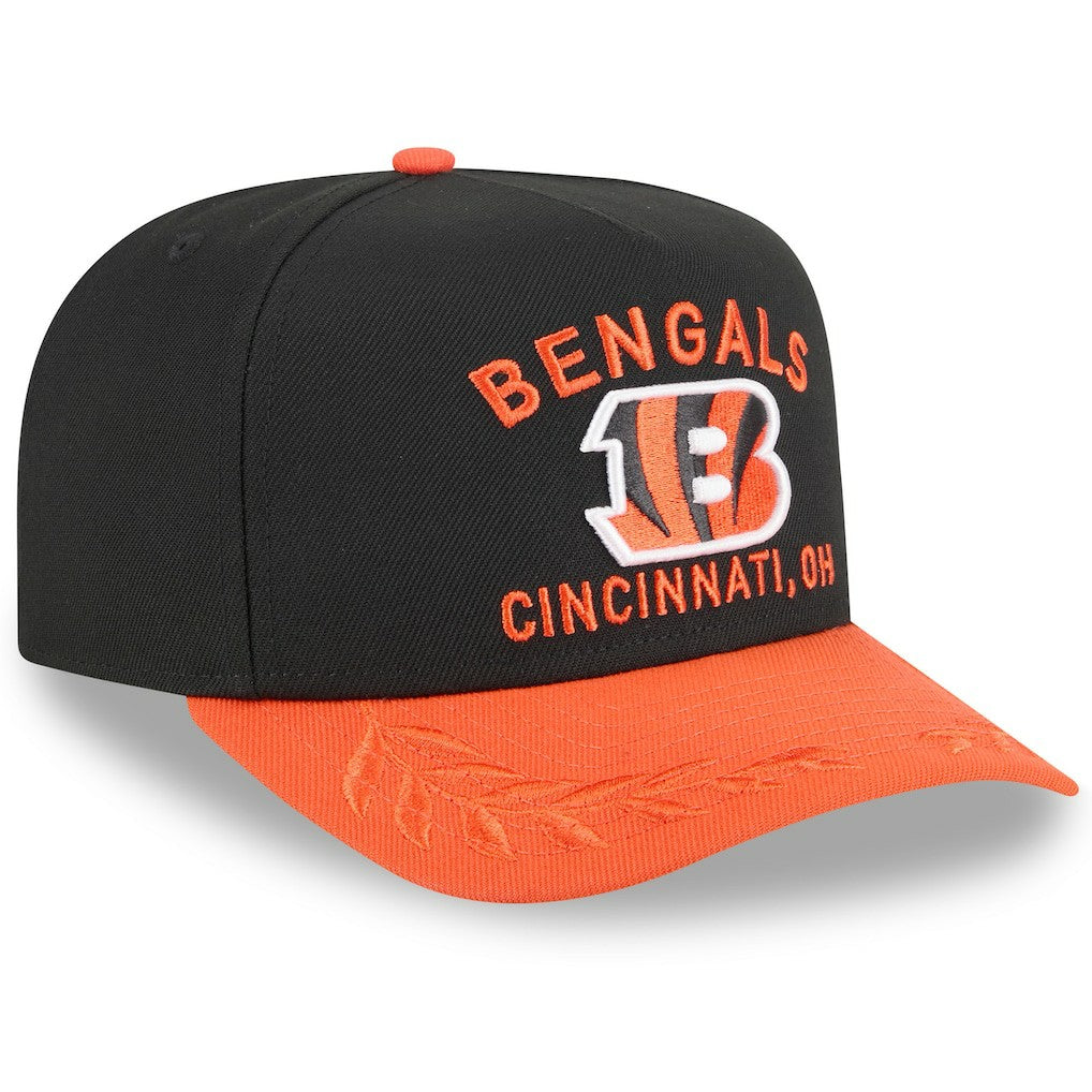 Cincinnati Bengals New Era Youth 2025 NFL Draft A-Frame 9FIFTY Snapback Hat - Black/Orange Hats