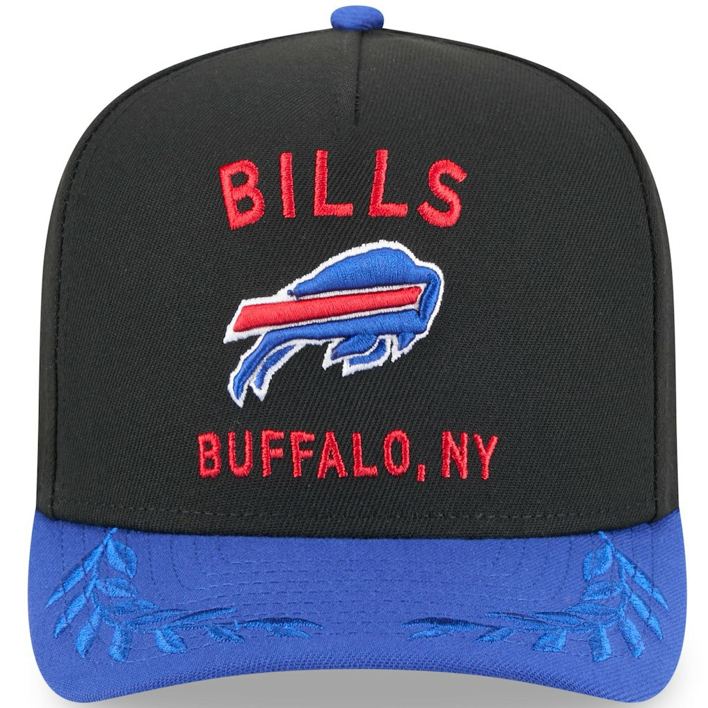 Buffalo Bills New Era Youth 2025 NFL Draft A-Frame 9FIFTY Snapback Hat - Black/Royal Hats