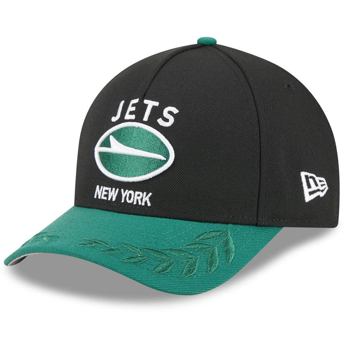 New York Jets New Era Youth 2025 NFL Draft 9FORTY A-Frame M-Crown Adjustable Hat - Black/Green Hats