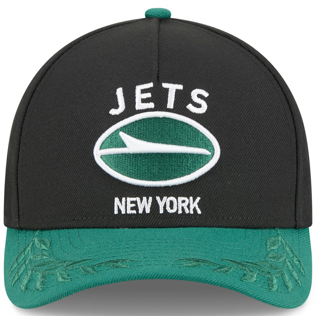 New York Jets New Era Youth 2025 NFL Draft 9FORTY A-Frame M-Crown Adjustable Hat - Black/Green Hats