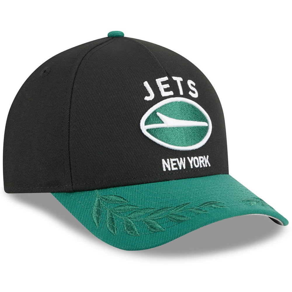 New York Jets New Era Youth 2025 NFL Draft 9FORTY A-Frame M-Crown Adjustable Hat - Black/Green Hats