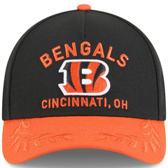 Cincinnati Bengals New Era Youth 2025 NFL Draft 9FORTY A-Frame M-Crown Adjustable Hat - Black/Orange Hats