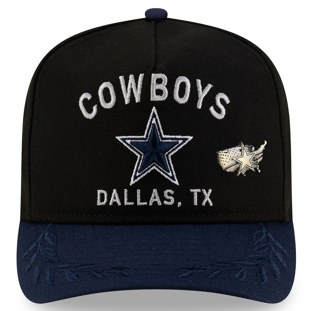 Dallas Cowboys New Era 2025 NFL Draft On Stage A-Frame 59FIFTY Fitted Hat - Black/Navy Hats