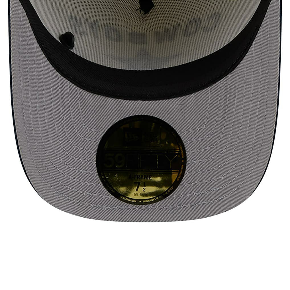 Dallas Cowboys New Era 2025 NFL Draft A-Frame 59FIFTY Fitted Hat - Cream/Navy Hats