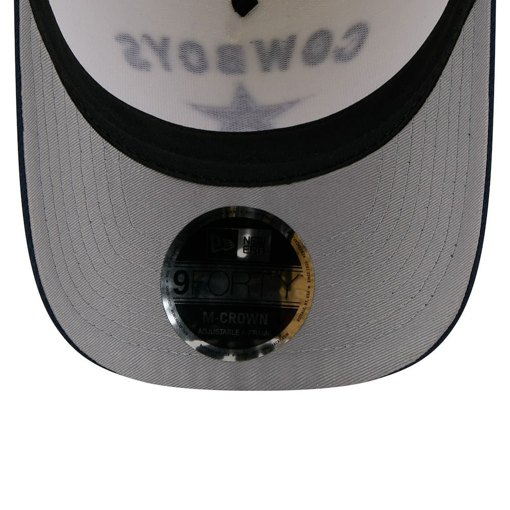 Dallas Cowboys New Era 2025 NFL Draft 9FORTY A-Frame M-Crown Adjustable Hat - Cream/Navy Hats
