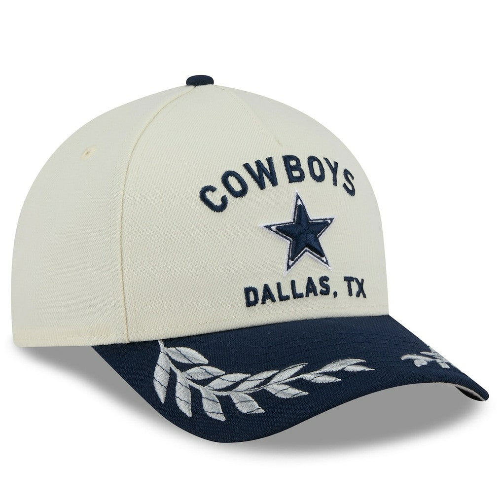 Dallas Cowboys New Era 2025 NFL Draft 39THIRTY Flex Hat - Cream/Navy Hats