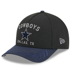 Dallas Cowboys New Era Youth 2025 NFL Draft 9FORTY A-Frame M-Crown Adjustable Hat - Black/Navy Hats