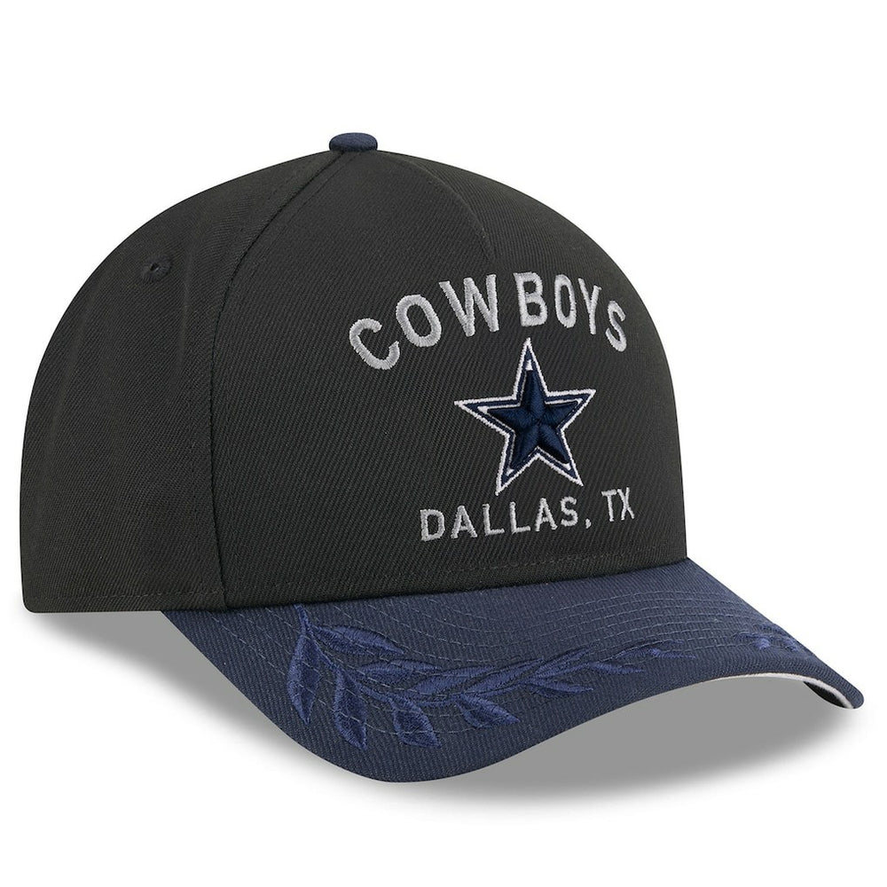 Dallas Cowboys New Era Youth 2025 NFL Draft 9FORTY A-Frame M-Crown Adjustable Hat - Black/Navy Hats
