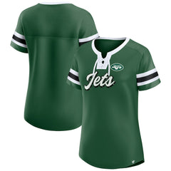 New York Jets Women's Original State Lace-Up T-Shirt - Green T-shirts
