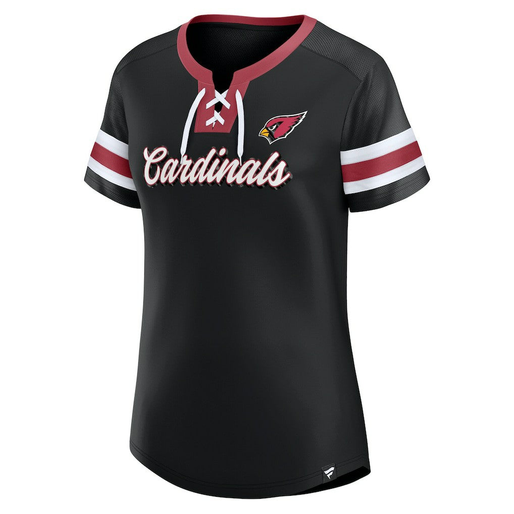 Arizona Cardinals Women's Original State Lace-Up T-Shirt - Black T-shirts