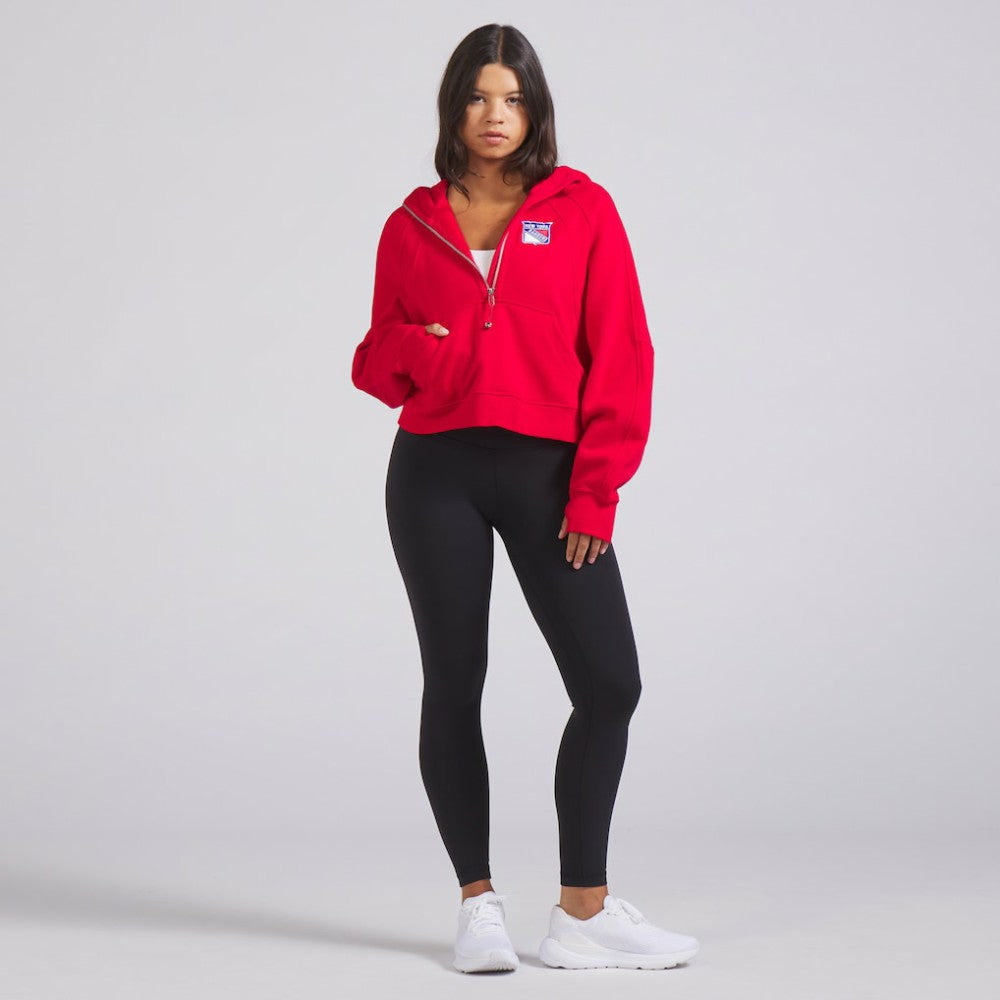 New York Rangers lululemon Women's Scuba Oversized Half-Zip Hoodie - True Red | US 202151260