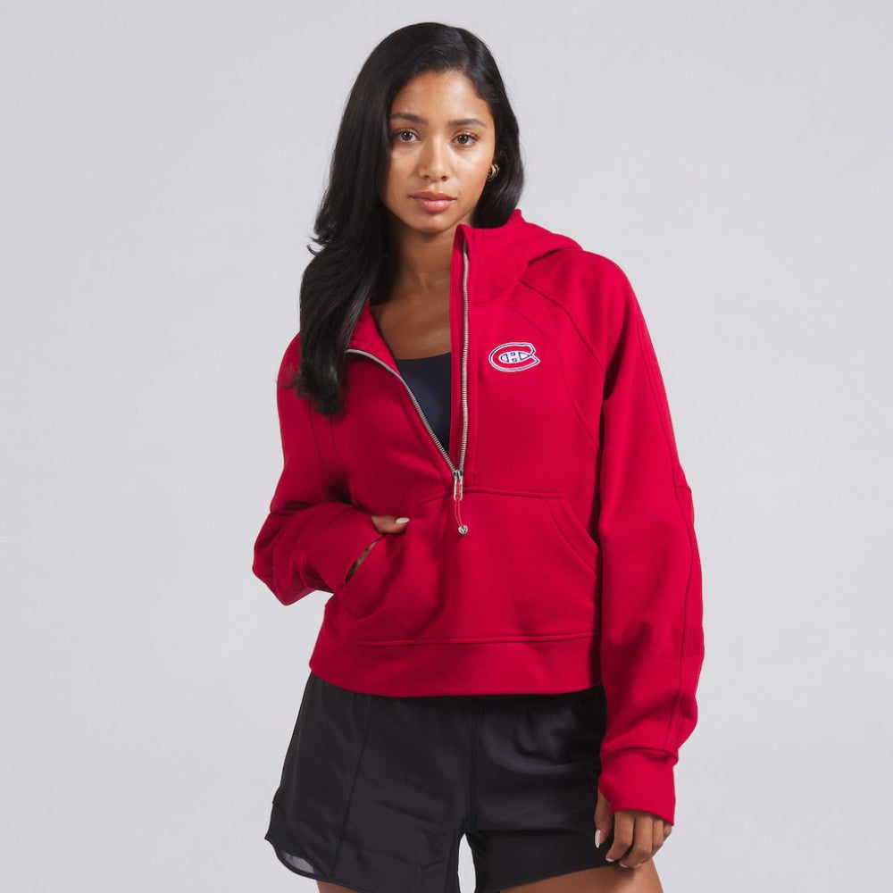 Montreal Canadiens lululemon Women's Scuba Oversized Half-Zip Hoodie - True Red | US 202151263