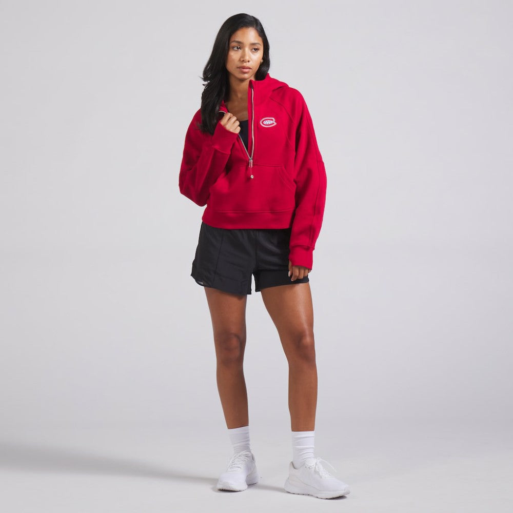 Montreal Canadiens lululemon Women's Scuba Oversized Half-Zip Hoodie - True Red | US 202151263