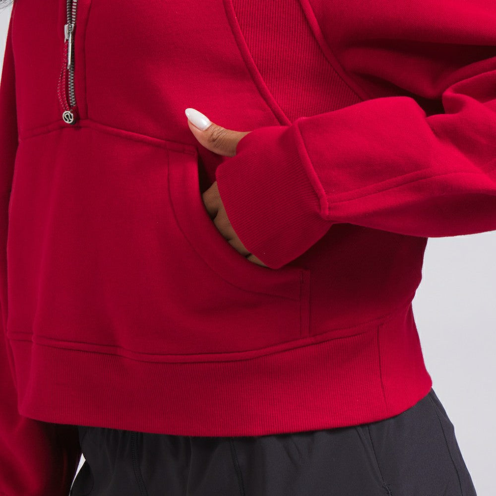 Montreal Canadiens lululemon Women's Scuba Oversized Half-Zip Hoodie - True Red | US 202151263