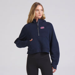 Montreal Canadiens lululemon Women's Scuba Oversized Half-Zip Hoodie - True Navy | US 202151264