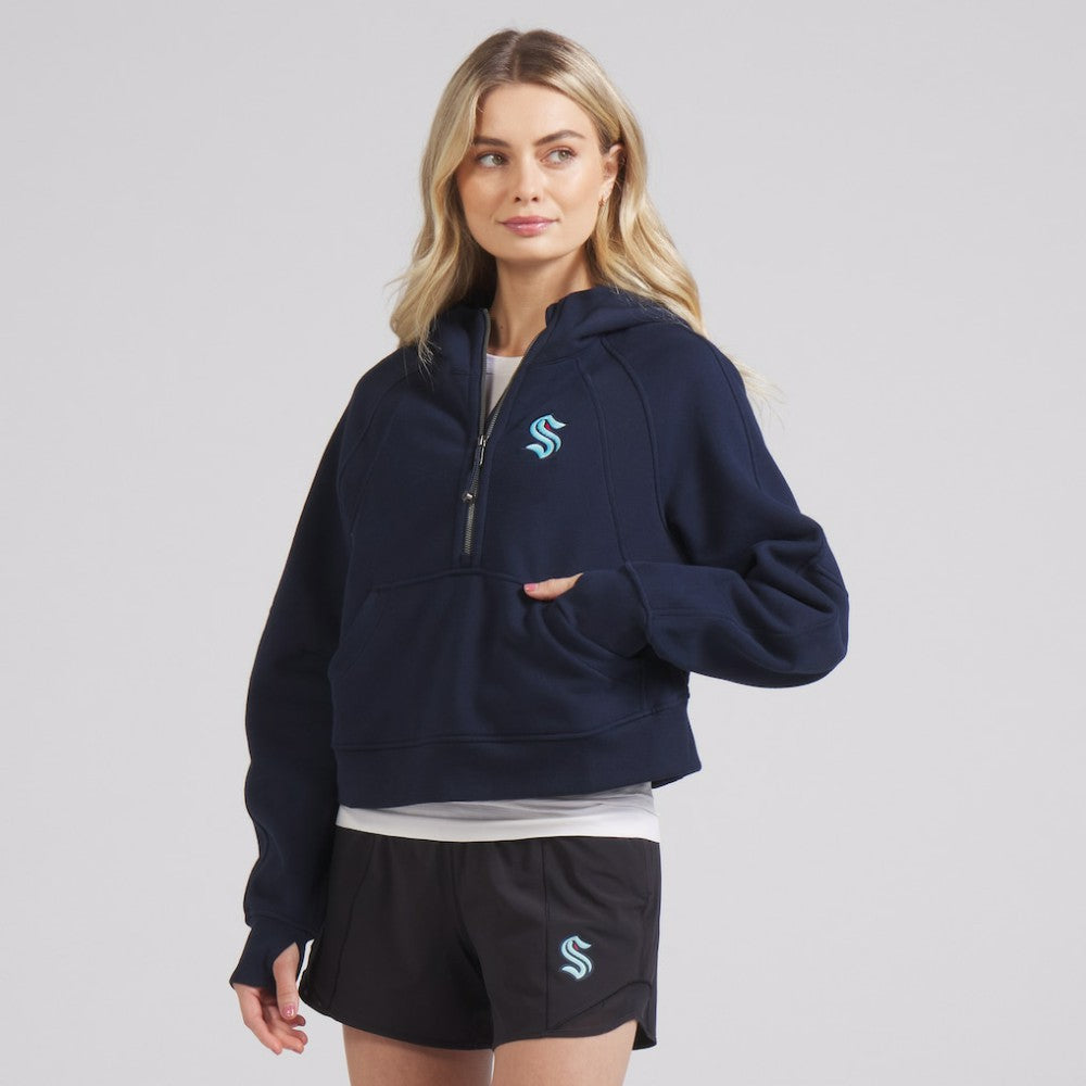 Seattle Kraken lululemon Women's Scuba Oversized Half-Zip Hoodie - True Navy | US 202151268