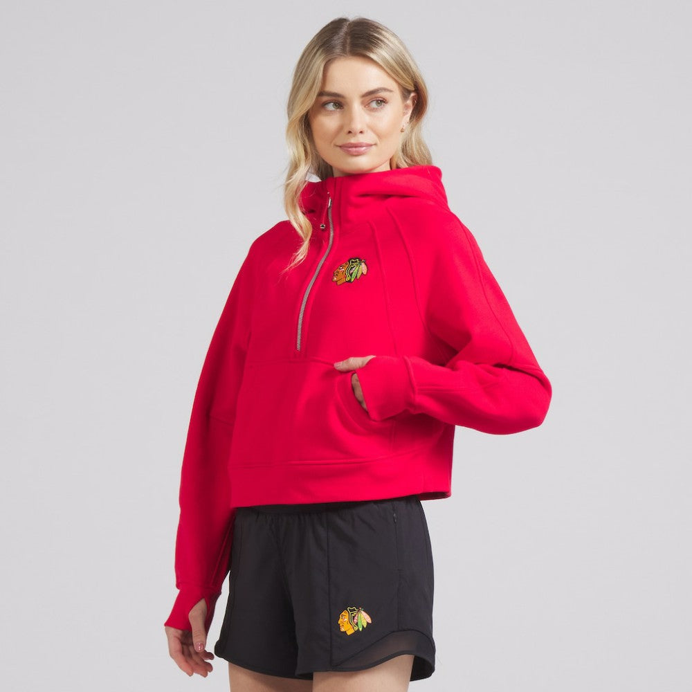 Chicago Blackhawks lululemon Women's Scuba Oversized Half-Zip Hoodie - True Red | US 202151269
