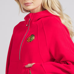 Chicago Blackhawks lululemon Women's Scuba Oversized Half-Zip Hoodie - True Red | US 202151269