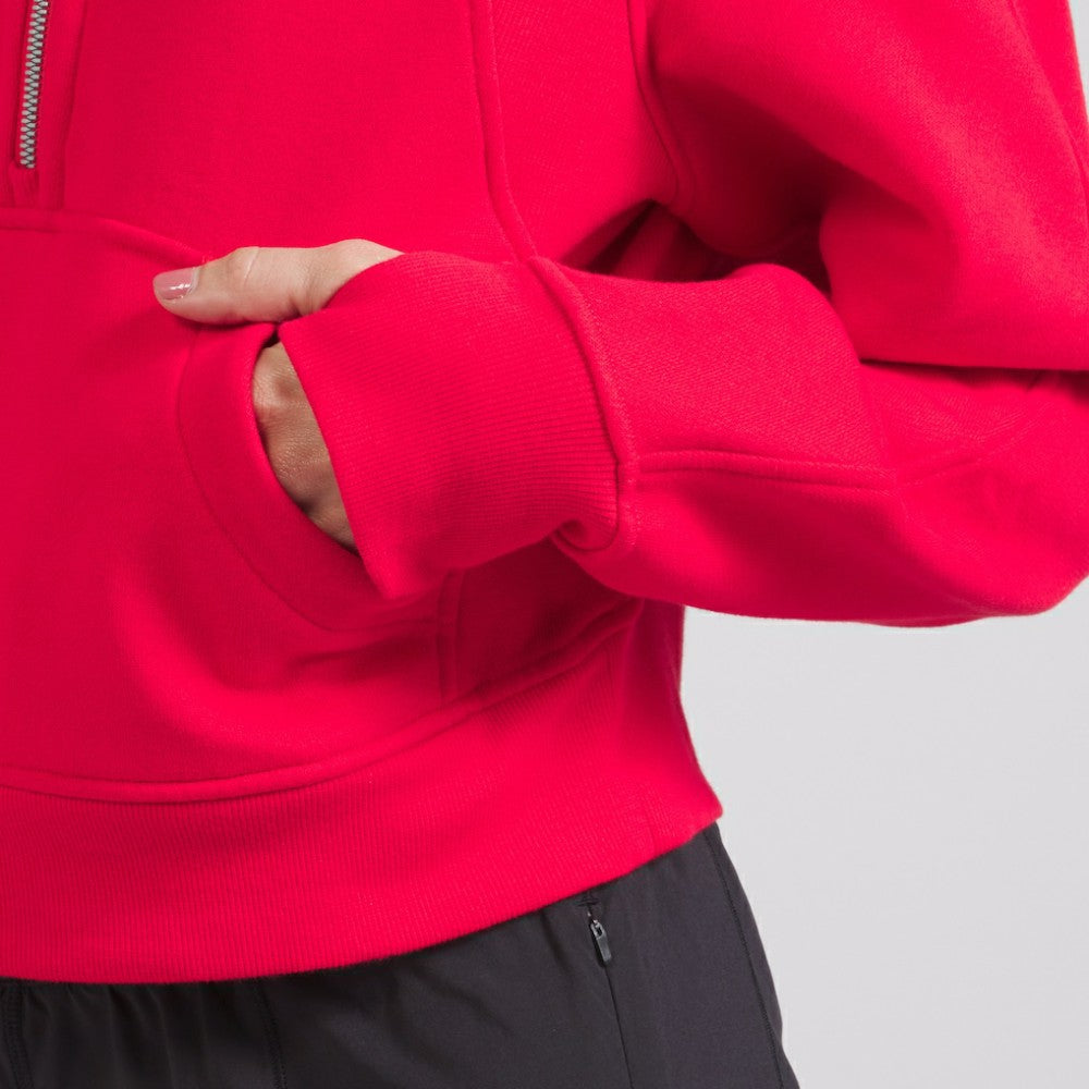 Chicago Blackhawks lululemon Women's Scuba Oversized Half-Zip Hoodie - True Red | US 202151269