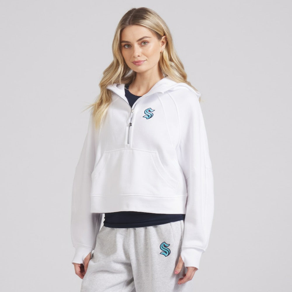 Seattle Kraken lululemon Women's Scuba Oversized Half-Zip Hoodie - White | US 202151270